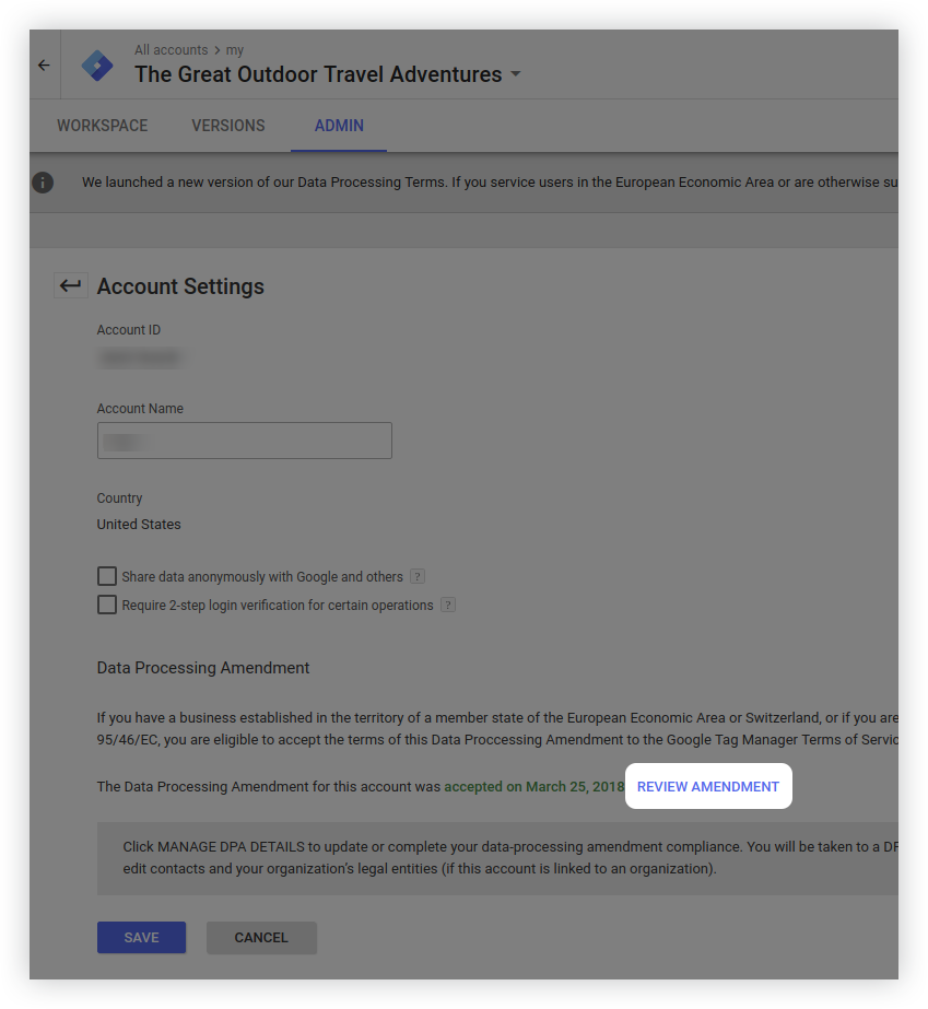 Review Amendment in Google Tag Manager