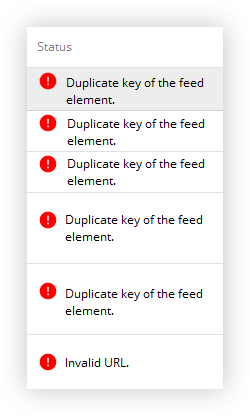 Errors when uploading feed