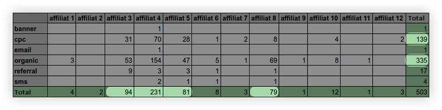 Summary report on affiliate partners