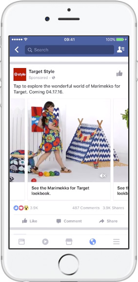 Facebook feed&nbsp;&mdash; carousel ads&nbsp;&mdash; image