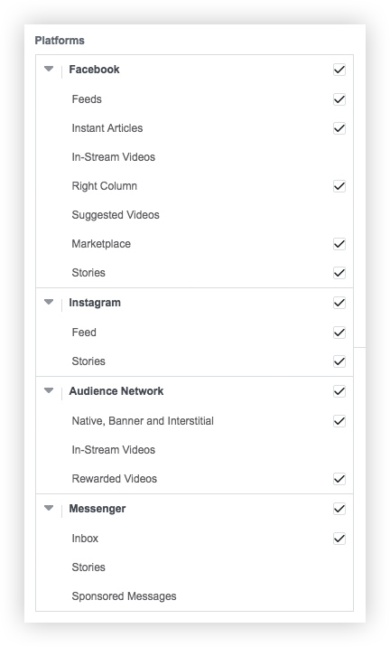 Facebook partner networks list for ads